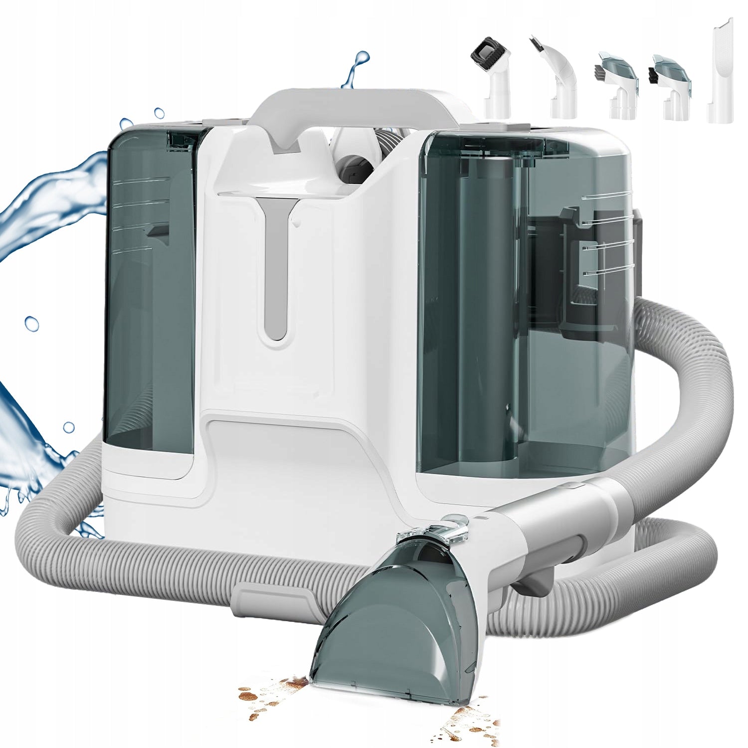 PORTABLE VACUUM CLEANER WASHING WATER TANK CORD FOR CARPETS AND UPHOLSTERY