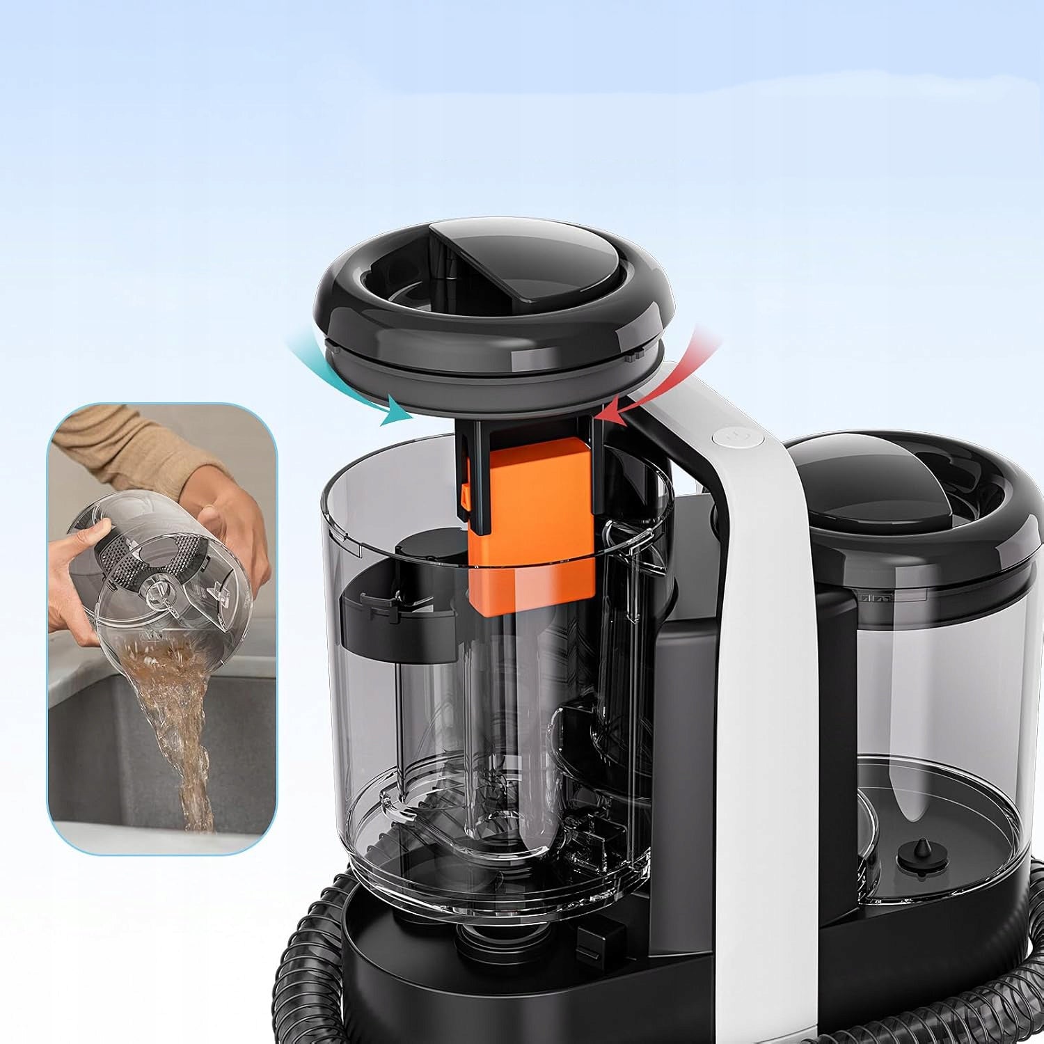 PORTABLE WASHING VACUUM CLEANER 600W 15KPA FOR CARPET UPHOLSTERY SOFA SET Dust container volume 1.5 l