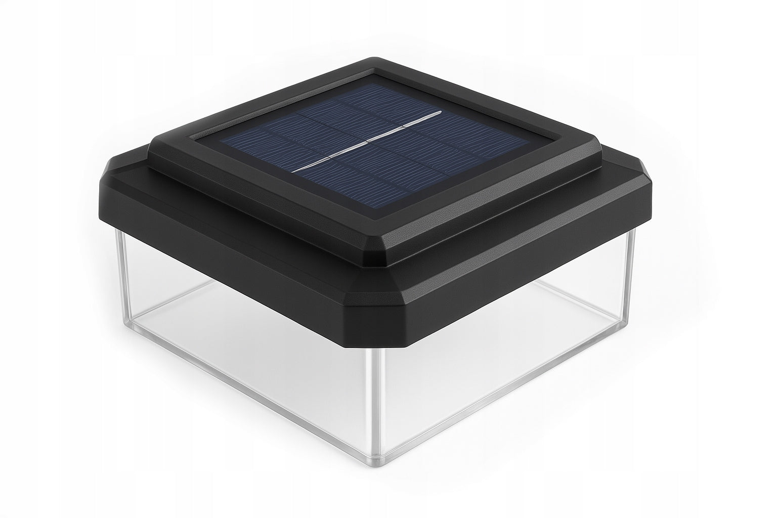 POST CAP Solar LED Lamp HOOD for 80x80mm Post with Battery Manufacturer code Lampa LED Solarna na słupek nakładka8x8cm
