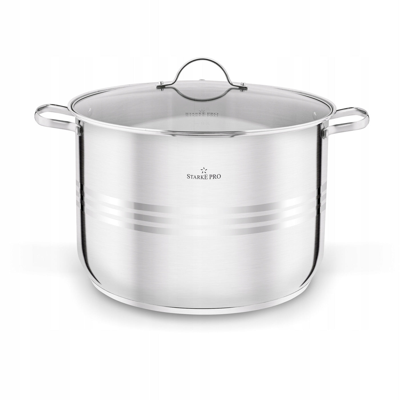 POT 20L STAINLESS STEEL HIGH HANDLES GLASS COVER INDUCTION GAS