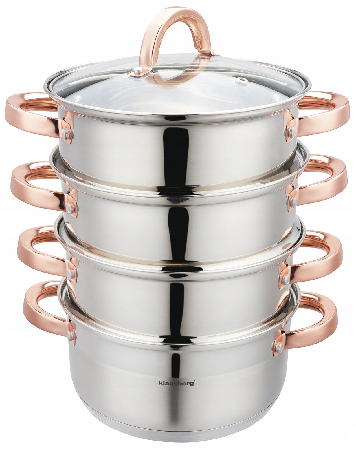 POT 20cm STEAMING induction stainless steel pot + 3 CARTRIDGES