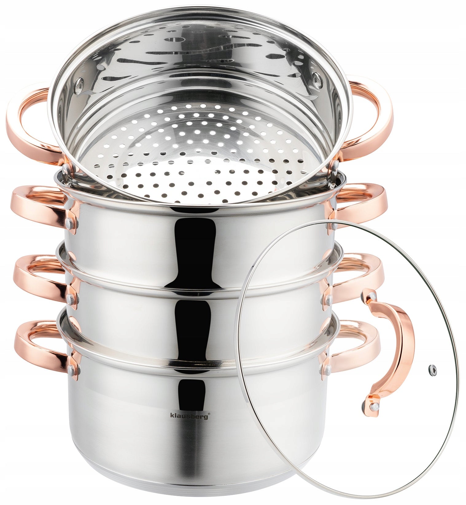 POT 22cm STEAMING induction stainless steel pot + 3 CARTRIDGES Manufacturer code 5908287277335