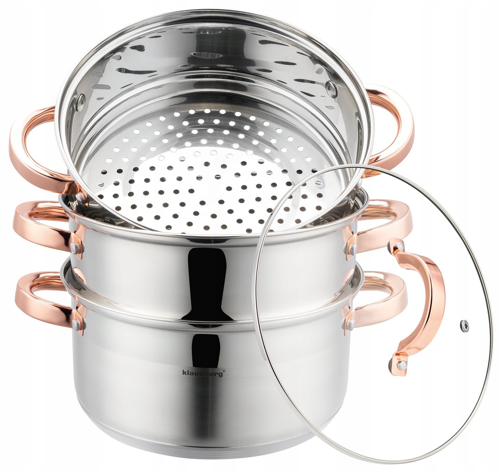 POT 4 L STEAMING induction stainless steel pot + 2 CARTRIDGES 22 cm Manufacturer code 5908287277328