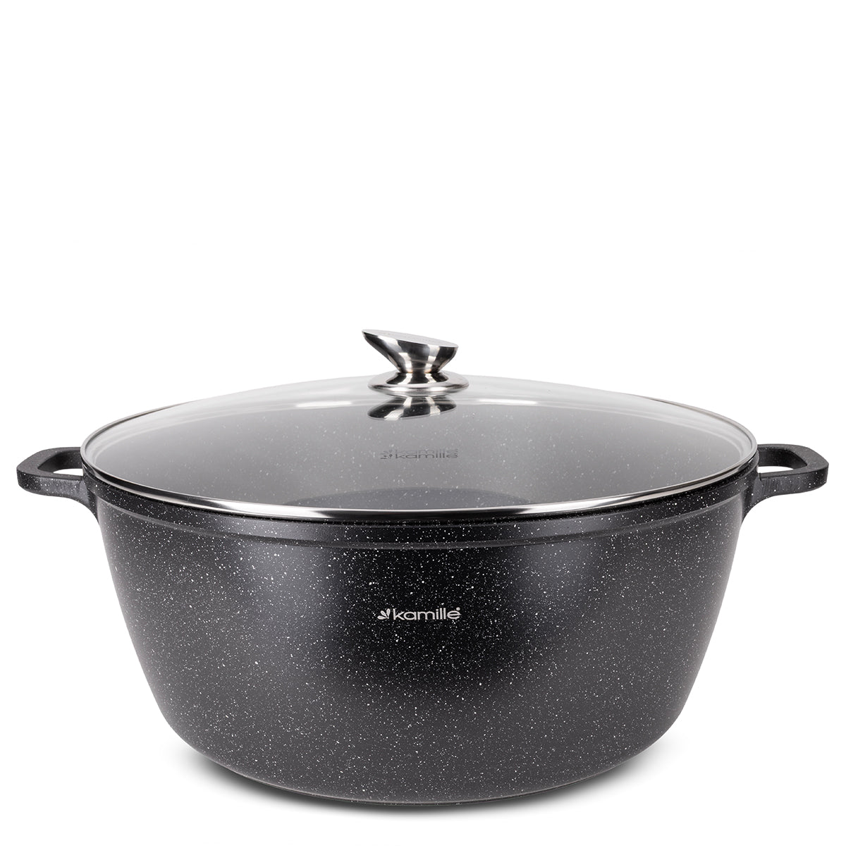 POT 40CM 18,5L TRADITIONAL STONE WITH LID INDUCTION GAS Manufacturer code KM4483