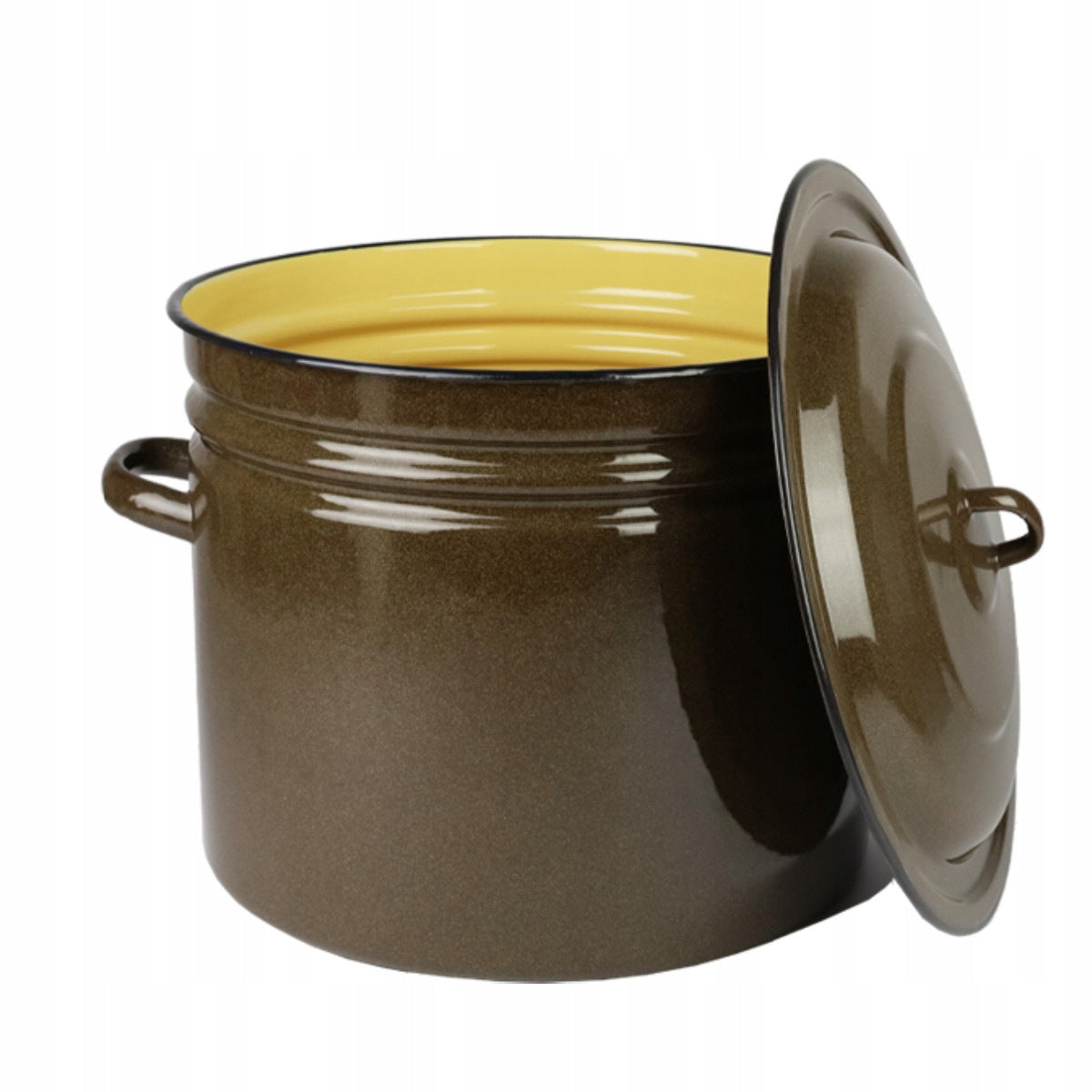 POT 40L ENAMELLED WITH LID HIGH GAR LARGE SAGAN XXL WIDE 40CM