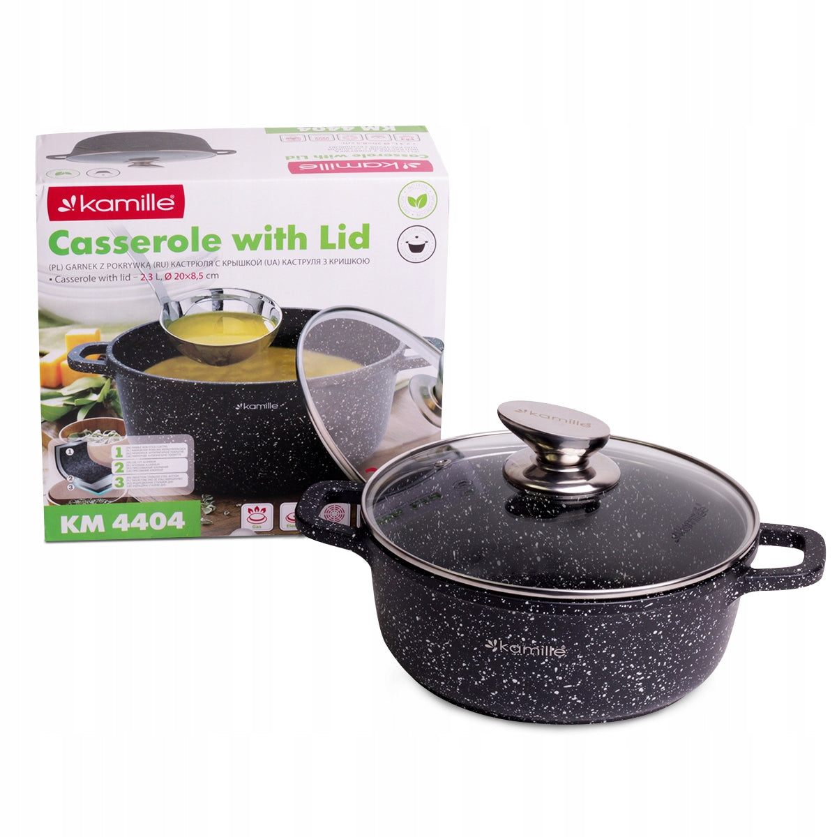 POT 4404 BLACK MARBLED 2.3 L KAMILLE