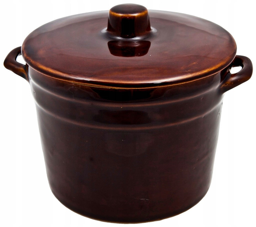 POT BARREL STONEWARE FOR PICKLING Q19 2,5l + lid Krystynka
