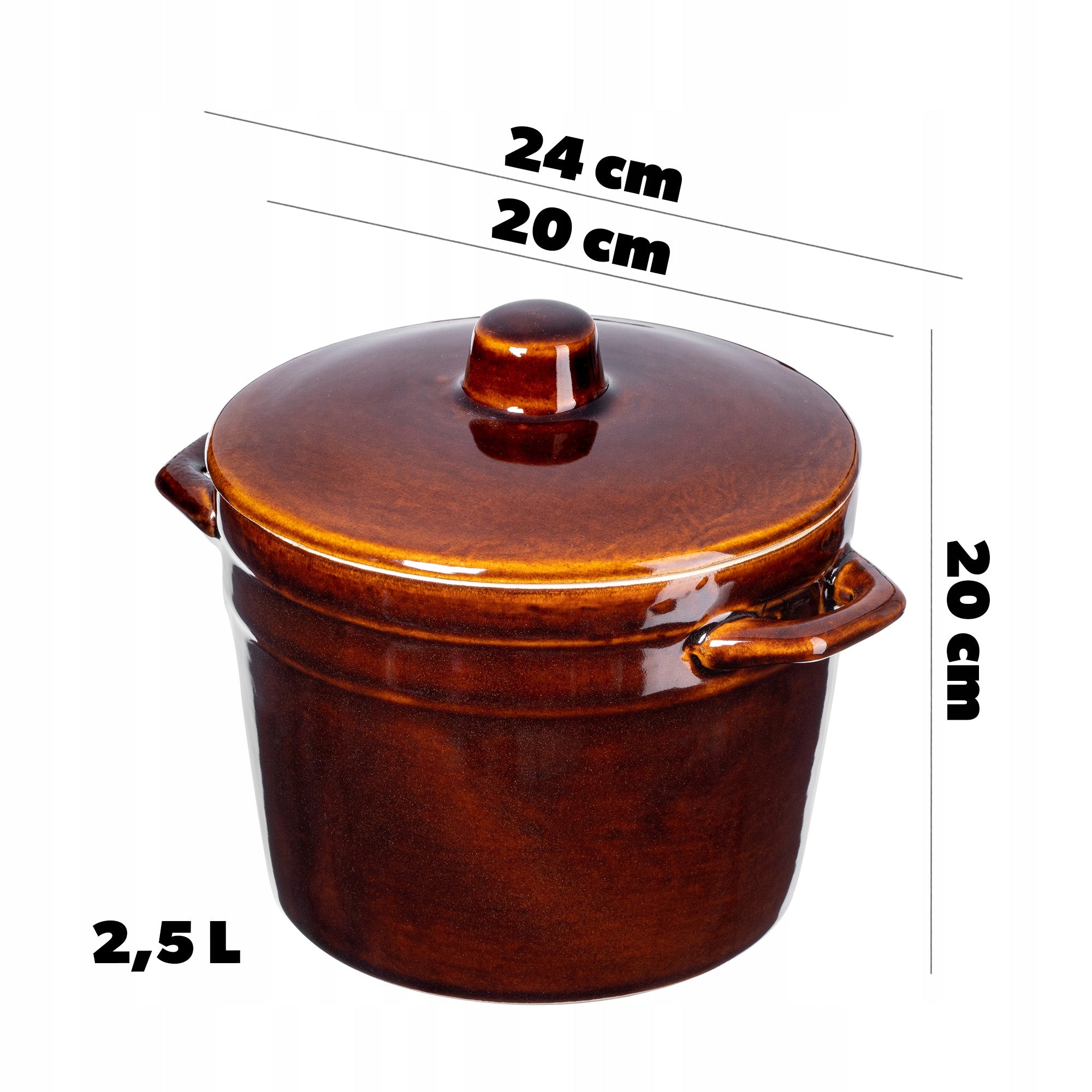 POT FOR PICKLING CABBAGE CUCUMBERS FOR STONEWARE LARD 2,5L BARREL Poland Brand Kadax