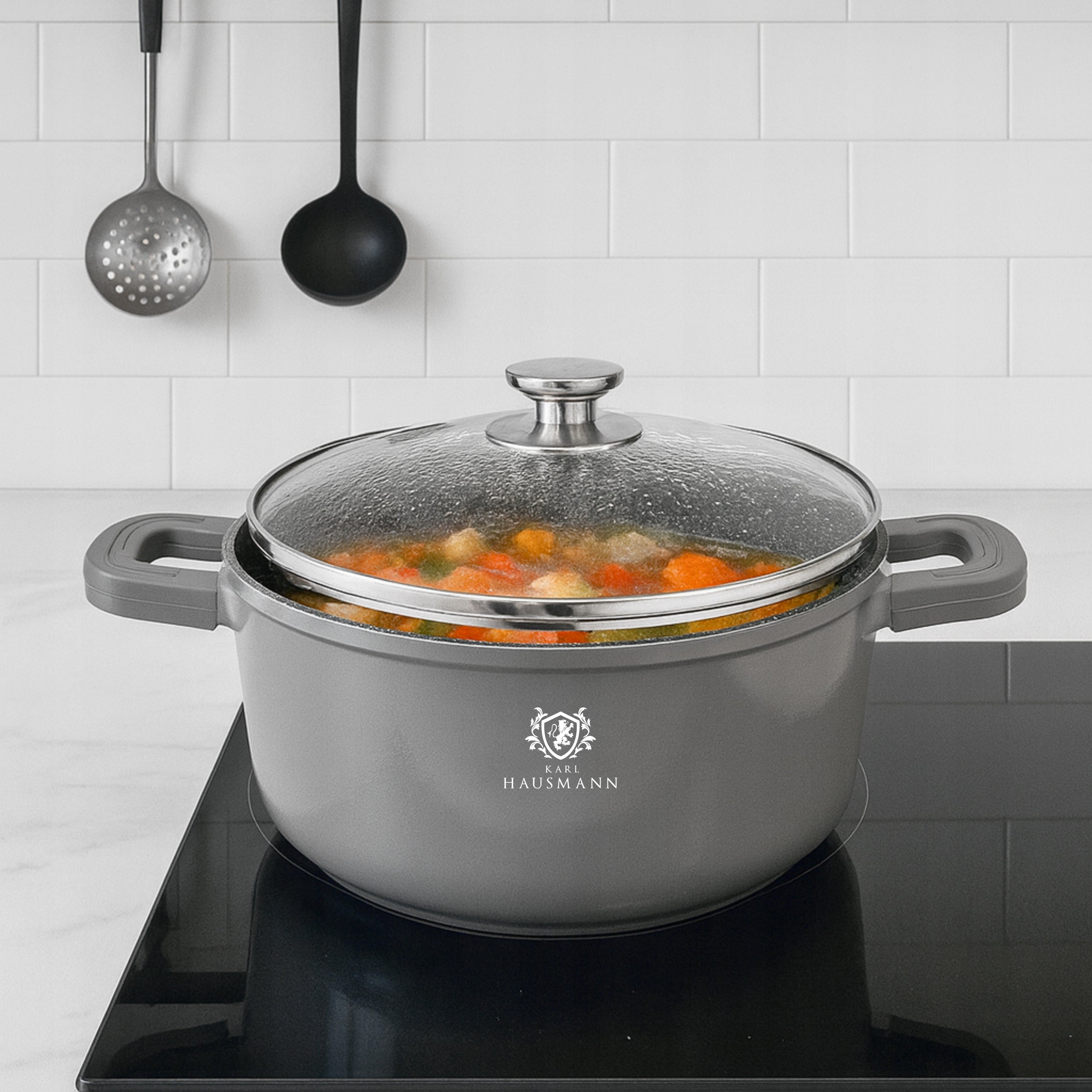 POT INDUCTION GAS GRANITE POT 4,4L 24cm COVER ROUND POT GREY Manufacturer code 5905155036476