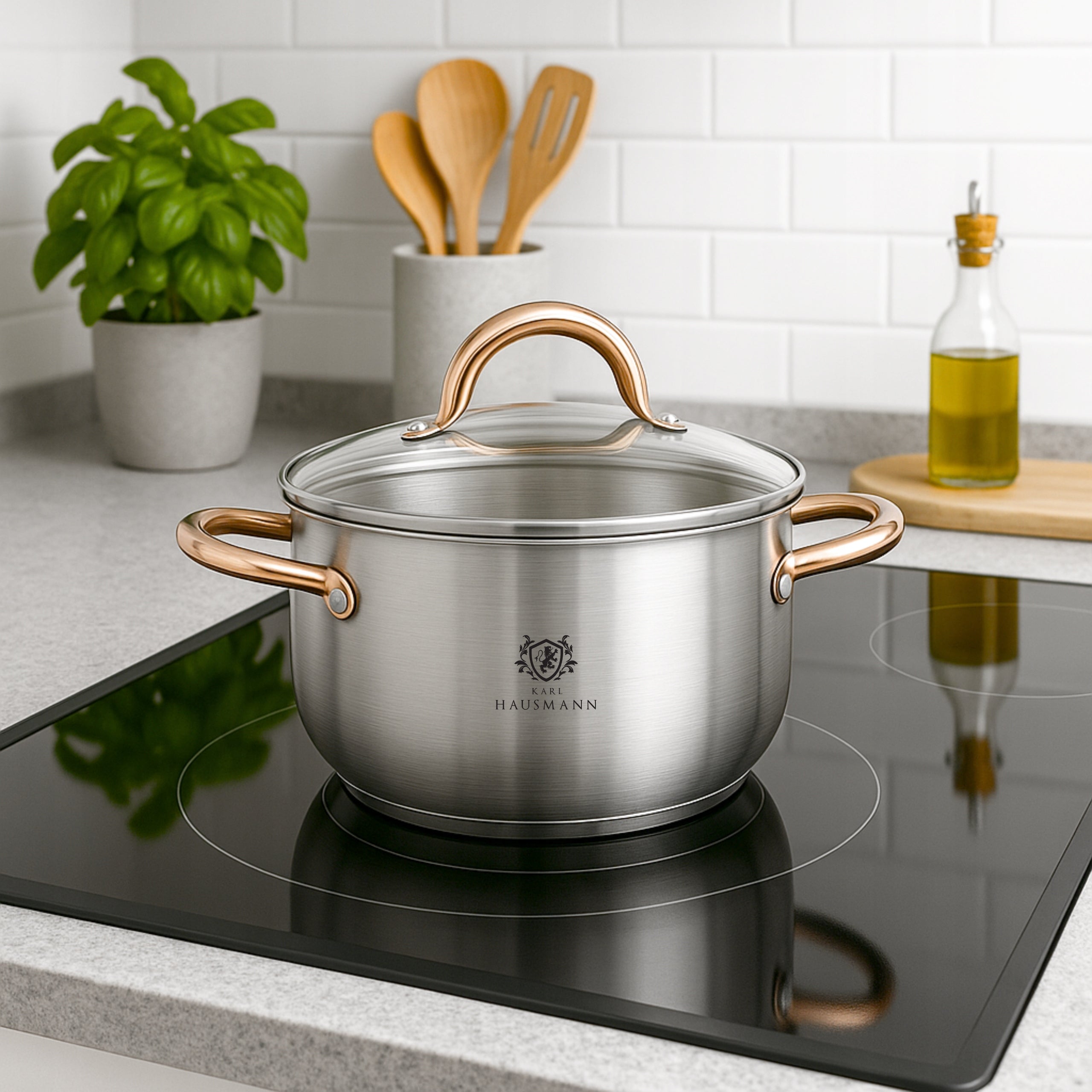 POT INDUCTION STAINLESS STEEL GAS 4L 22cm WITH LID POTS SOLID EAN (GTIN) 5905155023933