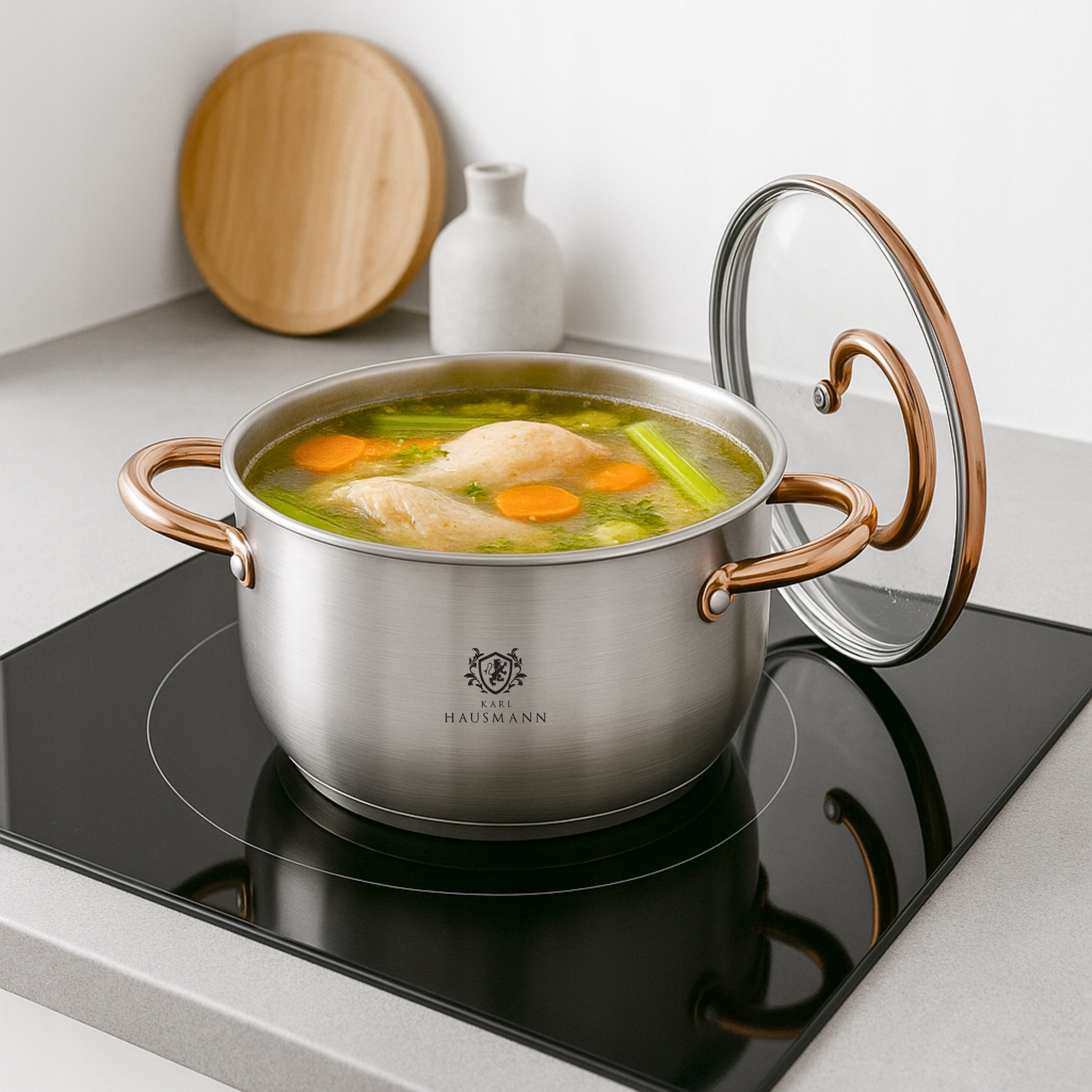 POT INDUCTION STAINLESS STEEL GAS 4L 22cm WITH LID POTS SOLID Manufacturer code GARNEK MAŁY 4L GARNEK STALOWY INDUKCJA GAZ