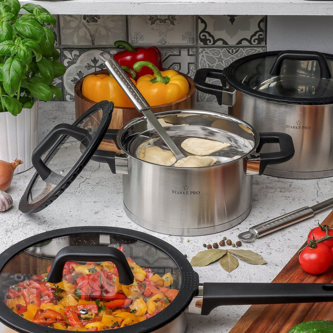 POT INDUCTION STAINLESS STEEL Solid Gas Starke Pro Rigor 3,3L 20cm Packaging status original