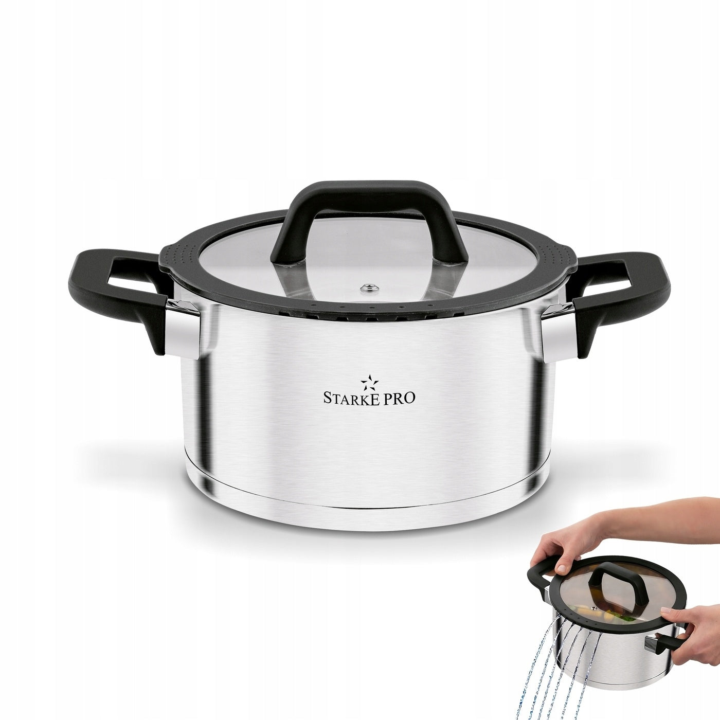 POT INDUCTION STAINLESS STEEL Solid Gas Starke Pro Rigor 3,3L 20cm