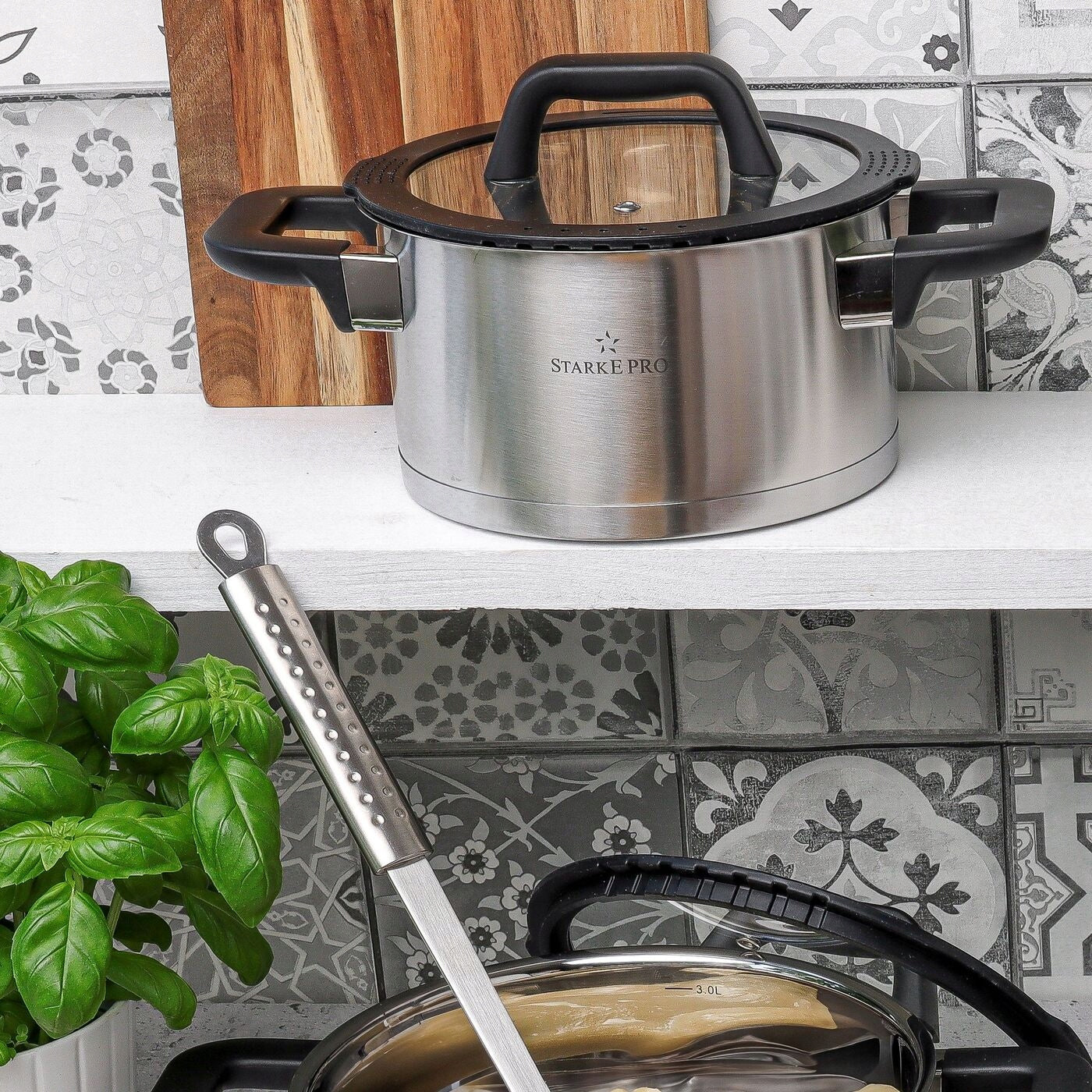 POT Induction STEEL Lid Small GAS Starke Pro Rigor 1,7L 16cm Packaging status original