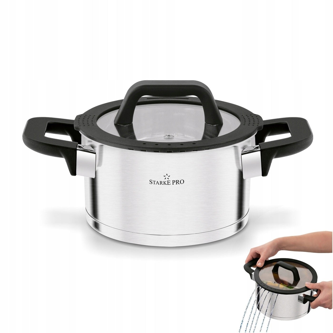 POT Induction STEEL Lid Small GAS Starke Pro Rigor 1,7L 16cm