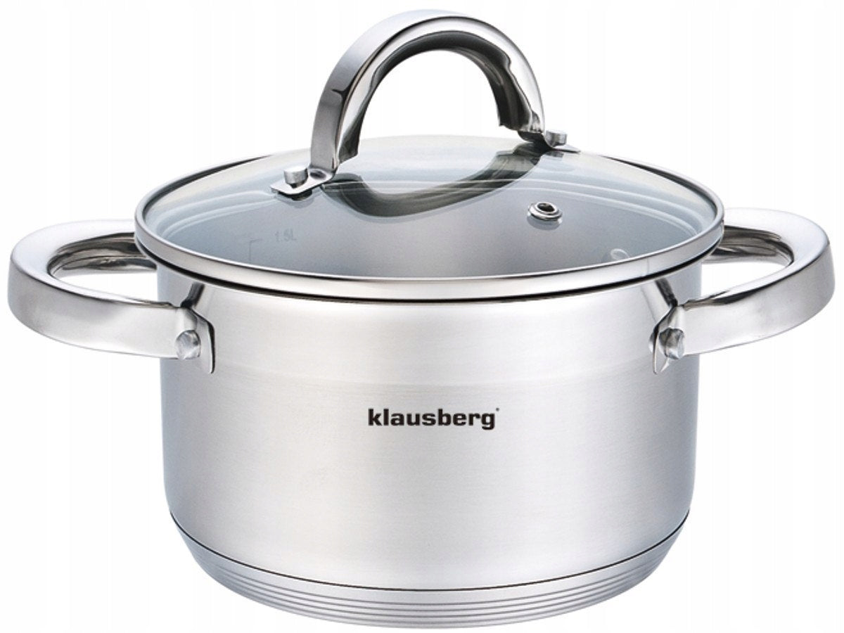 POT KLAUSBERG 1L 14cm STEEL with LID INDUCTION GAS KB-7121 Manufacturer code KB-7121