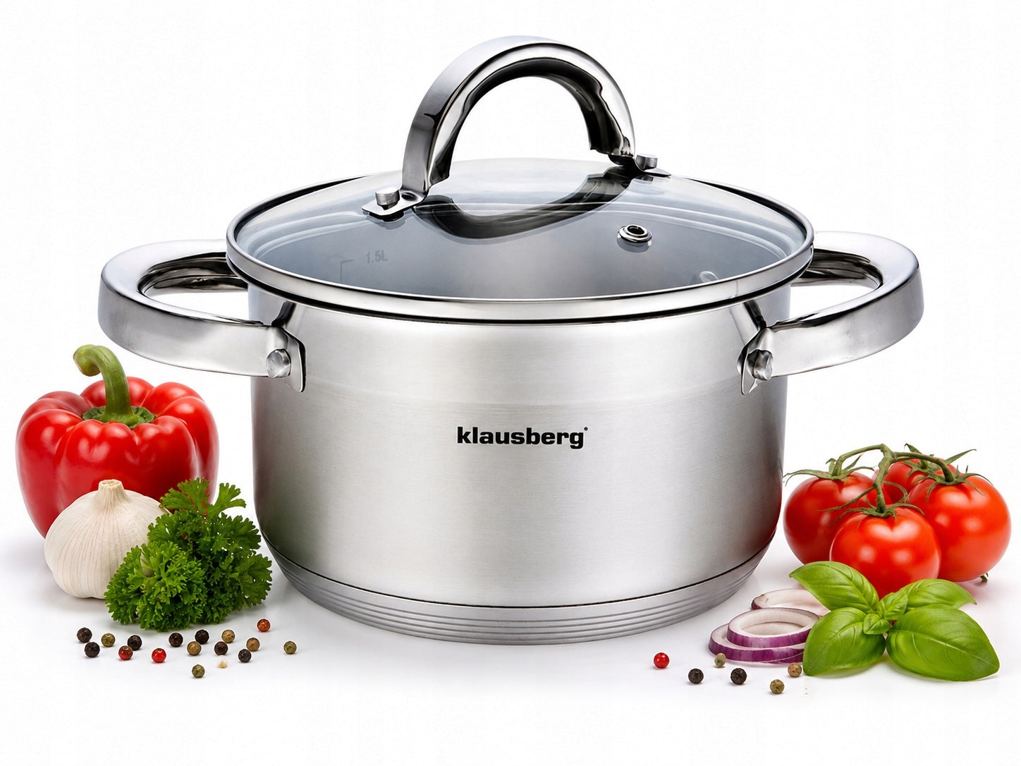 POT KLAUSBERG 1L 14cm STEEL with LID INDUCTION GAS KB-7121