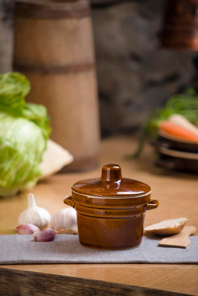 POT + LID STONEWARE FOR LARD KRYSTYNKA 1 L Brand Krystynka