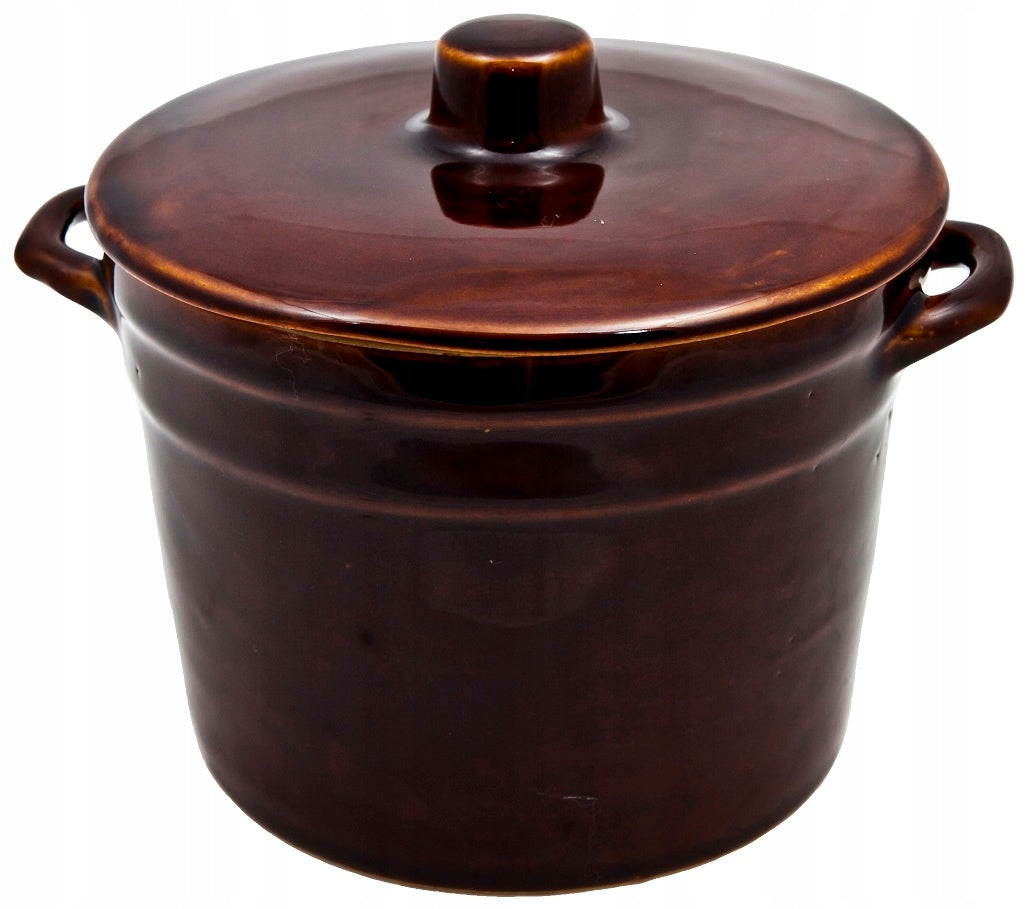 POT + LID STONEWARE FOR LARD KRYSTYNKA 1 L