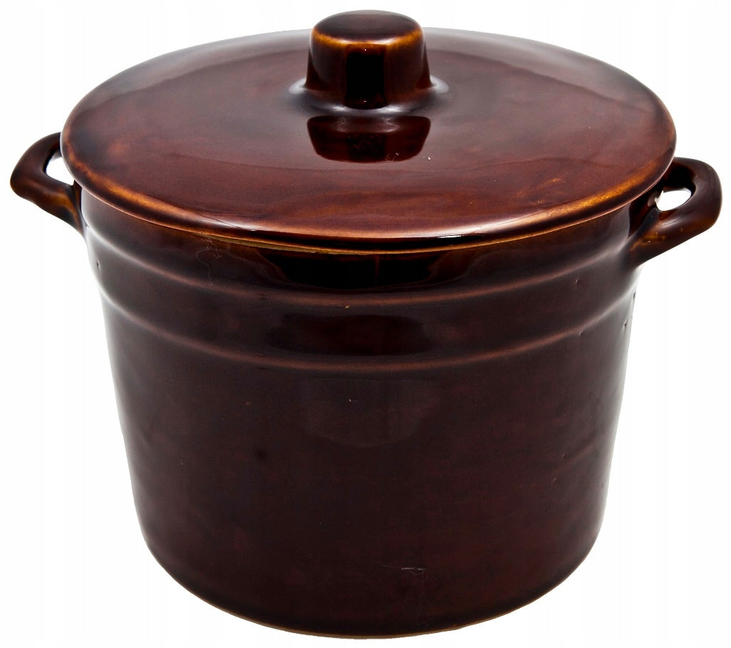 POT + LID STONEWARE FOR LARD KRYSTYNKA 1 L
