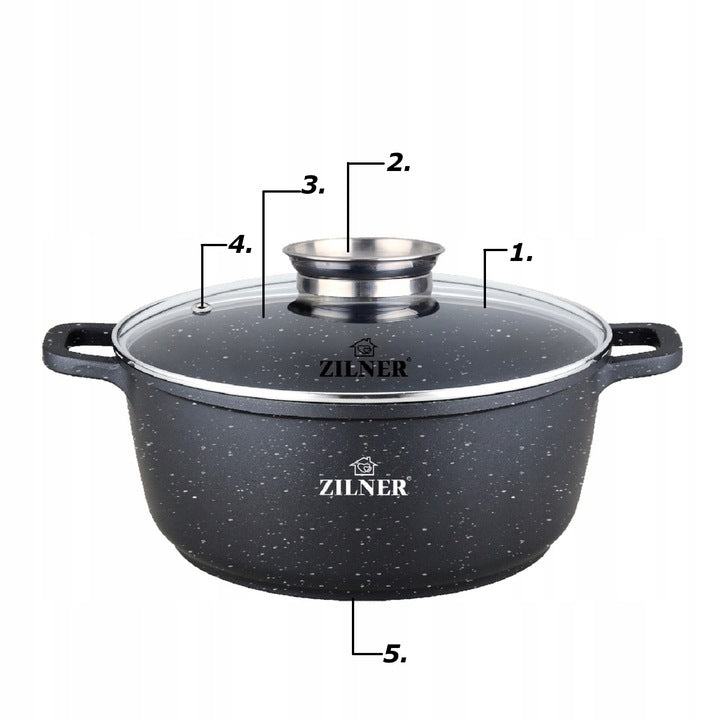 POT MARBLE COATING WITH GLASS COVER FOR INDUCTION / GAS 1.7L 18CM EAN (GTIN) 5903784090029