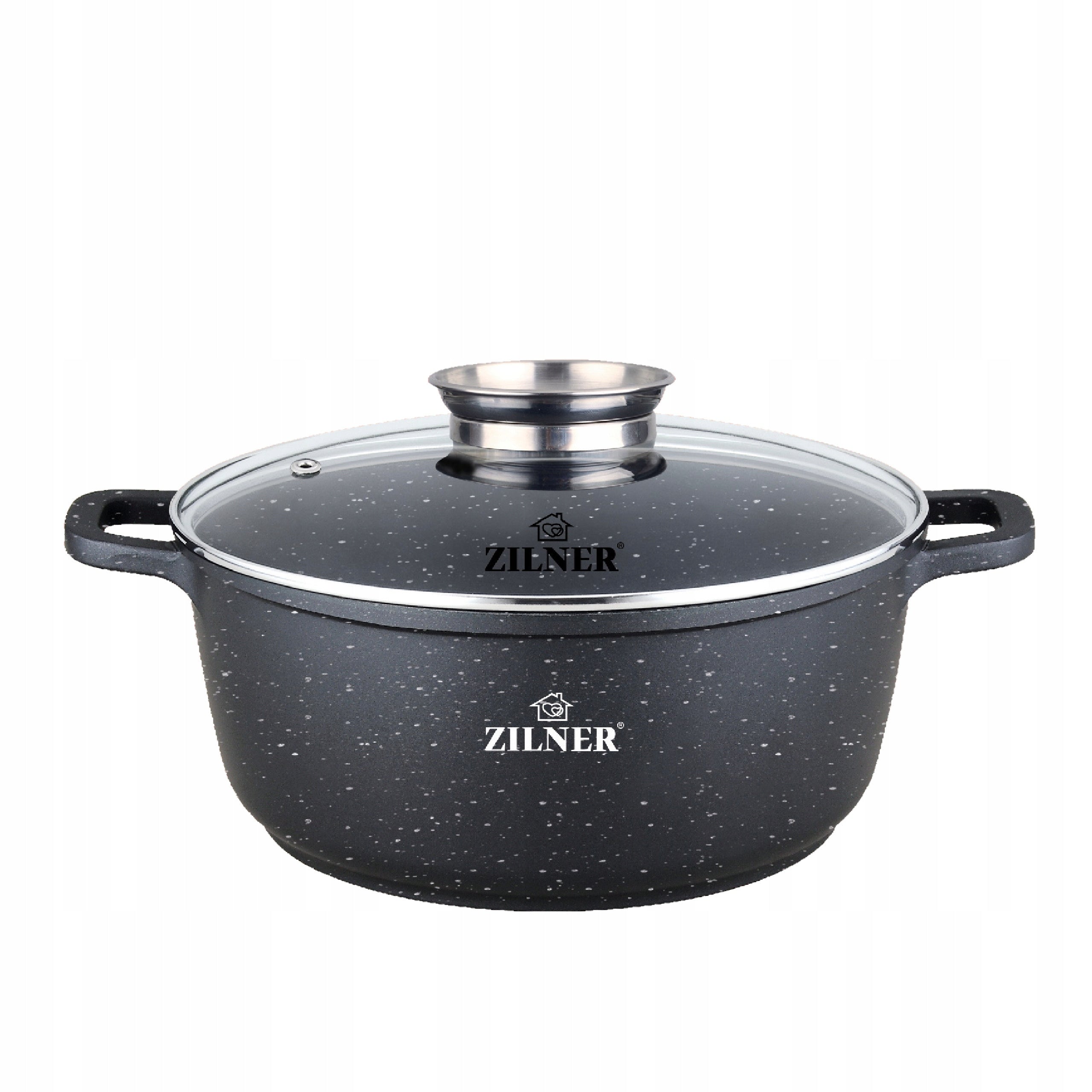 POT MARBLE COATING WITH GLASS COVER FOR INDUCTION / GAS 1.7L 18CM