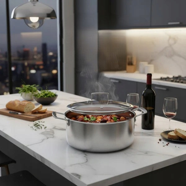 POT STAINLESS STEEL HONEYCOMB 28CM SOLID MASTERPAN Packaging status original