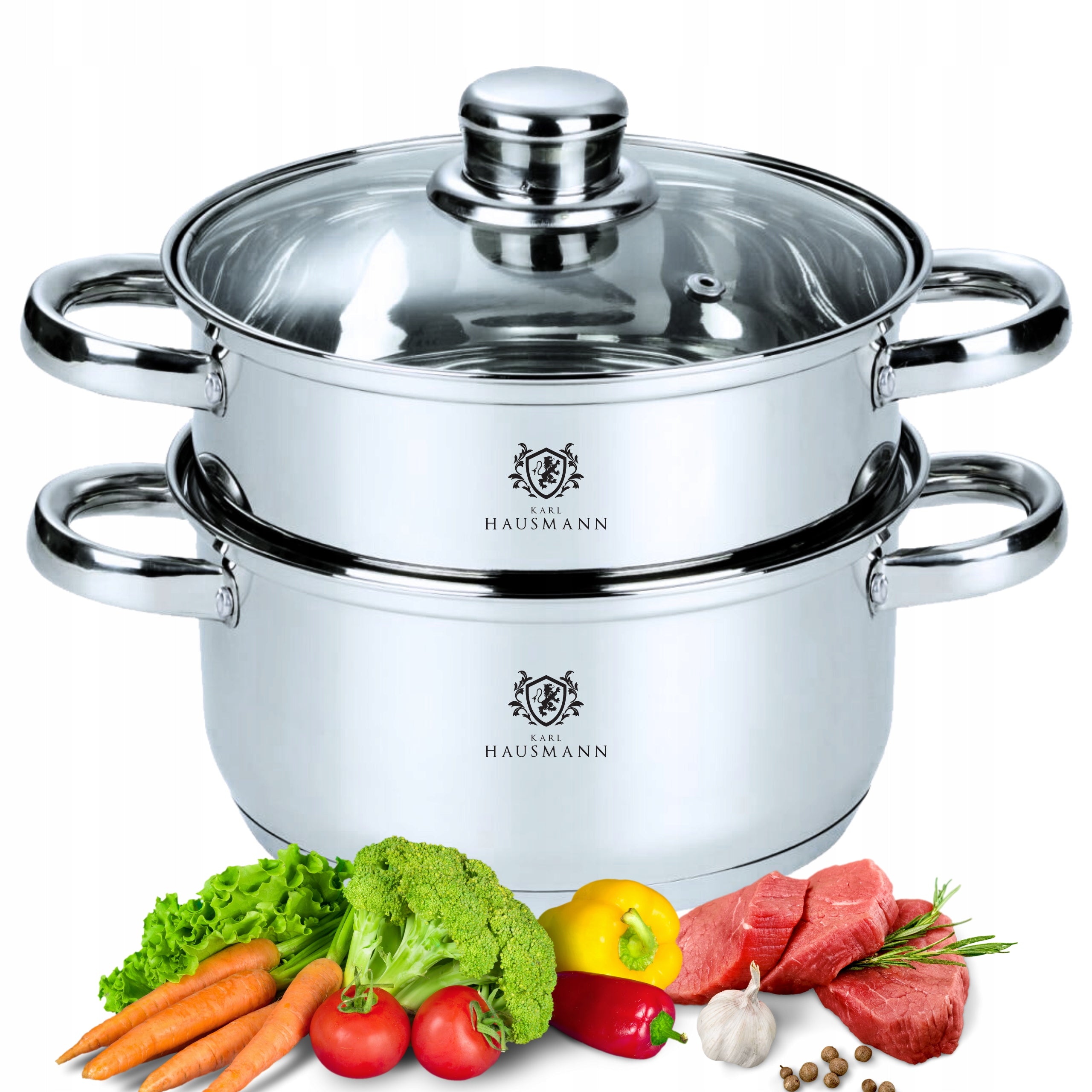 POT STEAMER 2,1L 18CM KARL HAUSMANN INDUCTION GAS 2 LEVELS