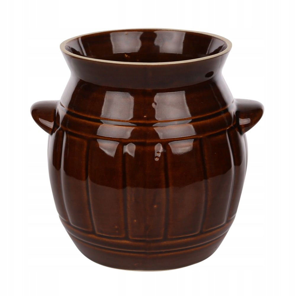POT STONEWARE cabbage pickling barrel 2,7 l K3 LARD BROWN Brand Krystynka