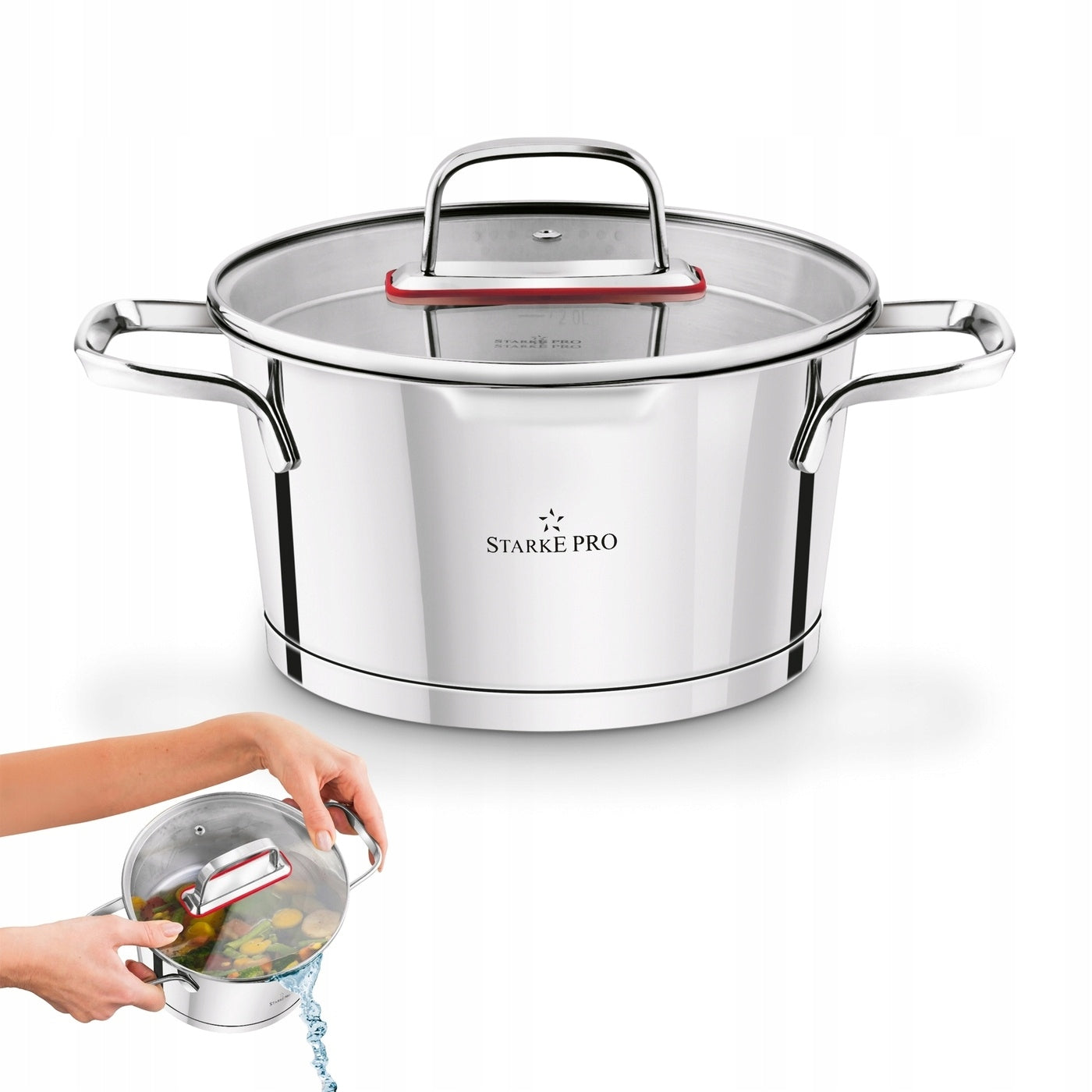 POT Steel INDUCTION STAINLESS STEEL Gas LARGE Starke Pro Speziale 3,1L 20cm