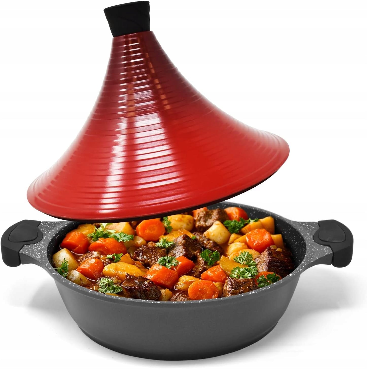 POT TAGINE ALUMINUM 28 CM INDUCTION NON-STICK LARGE RED