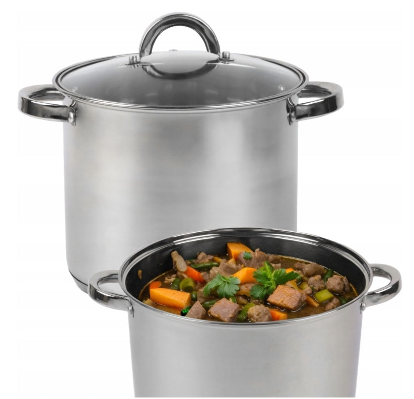 POT TRADITIONAL STAINLESS STOCKPOT 8,5L HIGH GASTRO 24CM INDUCTION GAS