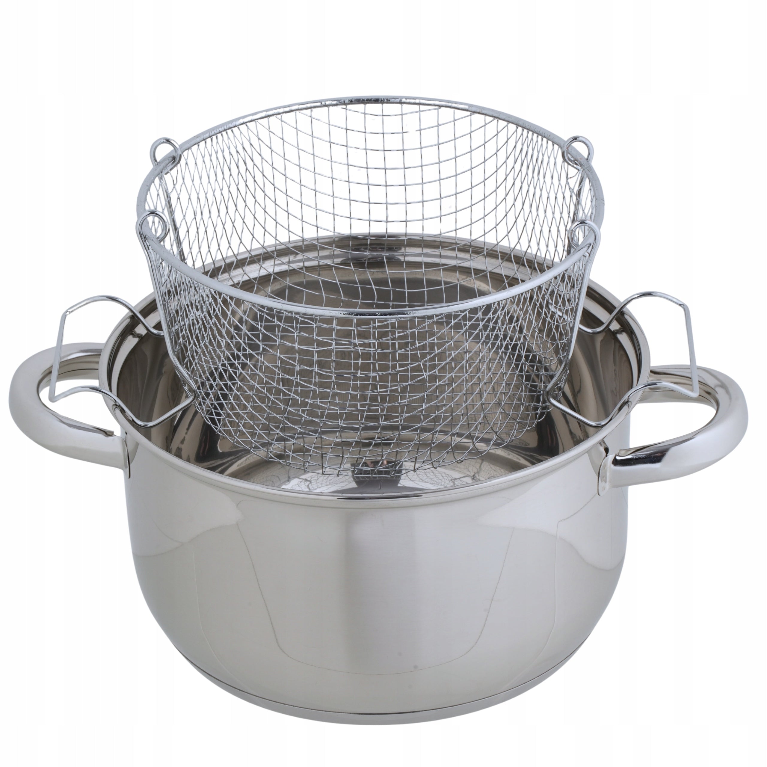 POT WITH BASKET FOR FRYING NUGGETS DONUT FRIES STEEL INDUCTION