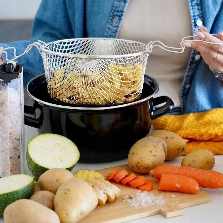 POT for frying DOUGHNUT FRIES Enameled with STRAINER 3,2l Induction Gas Manufacturer code 450805