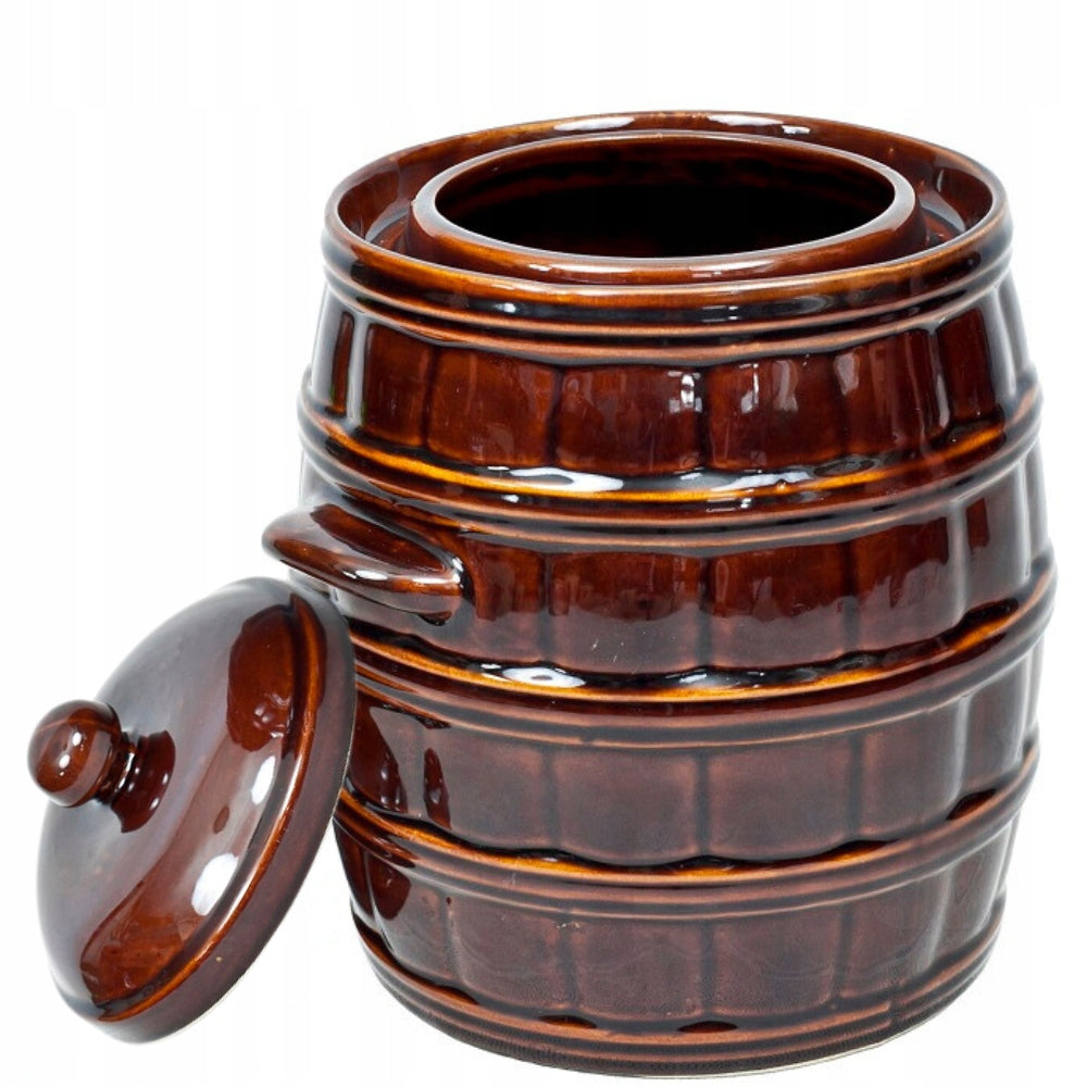 POT stoneware 8L BARREL for pickling cabbage CUCUMBERS HERMETIC COLLAR Packaging status original