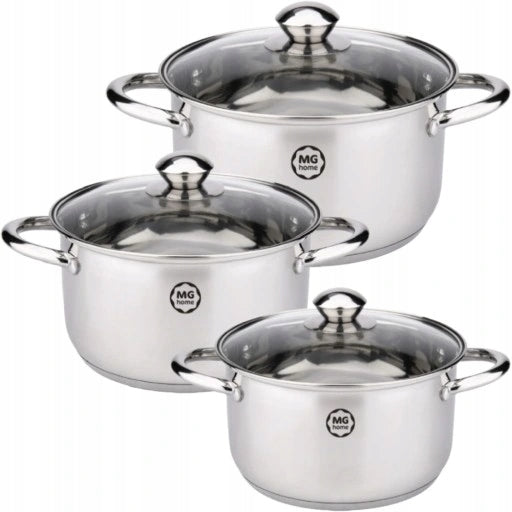 POTS MG MAGDA GESSLER SET OF POTS STAINLESS STEEL INOX INDUCTION GAS