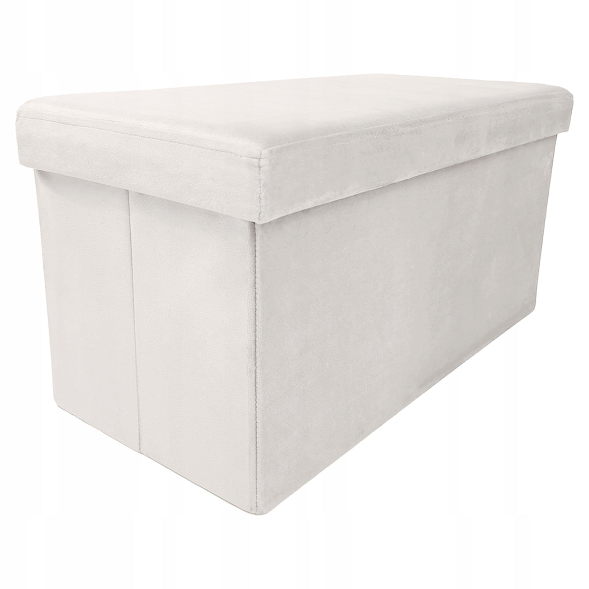 POUF FOLDING SEAT STORAGE UPHOLSTERED ELEGANT PERFECT DUO BEIGE