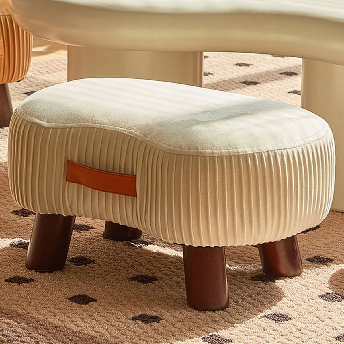 POUF FOOTREST ARMCHAIR STOOL SEAT Upholstered Pouf OTTOMAN Packaging status original