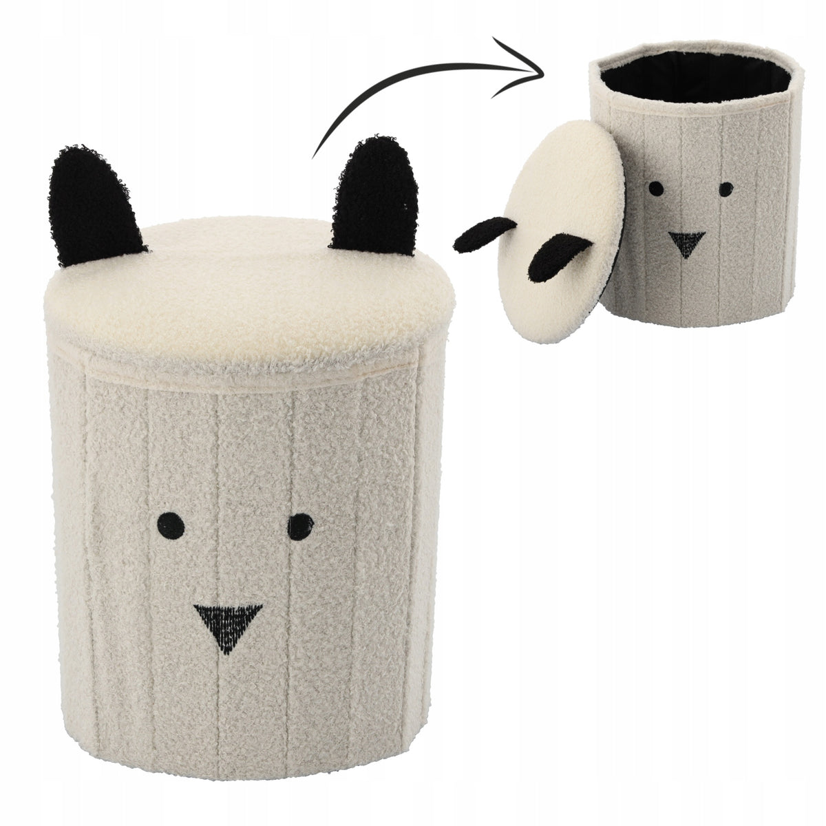 POUF OPEN WITH TOY STORAGE FOLDING WHITE FOR BABY ORGANIZER