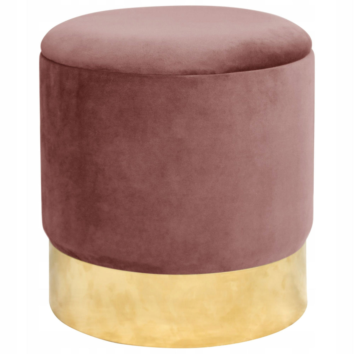 POUF OPENING FOOTREST FOR LIVING ROOM ROUND VELOUR POWDER PINK