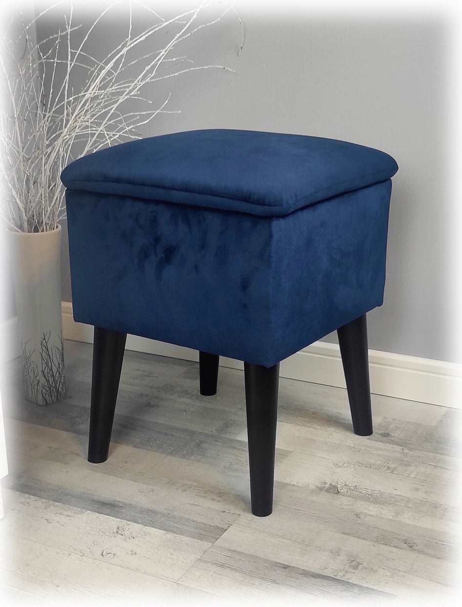 POUF SCANDINAVIAN WITH STORAGE NAVY BLUE CONTAINER Brand Well Done