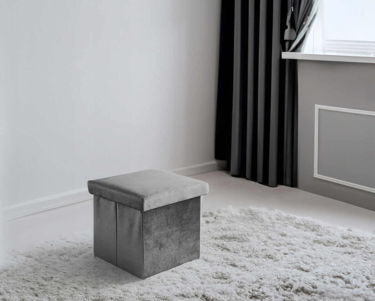 POUF VELOUR OPENING FOLDING LOFT CONTAINER WITH STORAGE FOOTREST r.M Brand eHokery