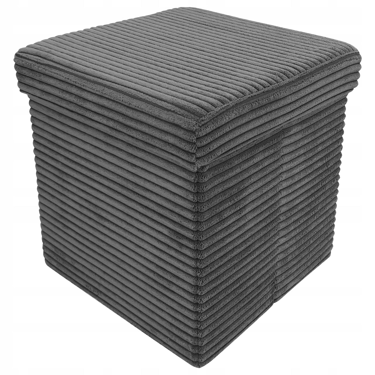 POUF WITH STORAGE UPHOLSTERED SEAT OPENING ELEGANT LAMPS C.GREY Packaging status original