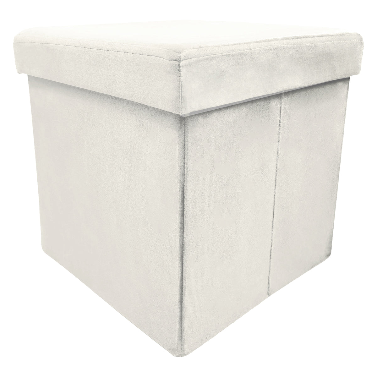 POUF WITH STORAGE UPHOLSTERED SEAT OPENING ELEGANT PERFECT ECRU