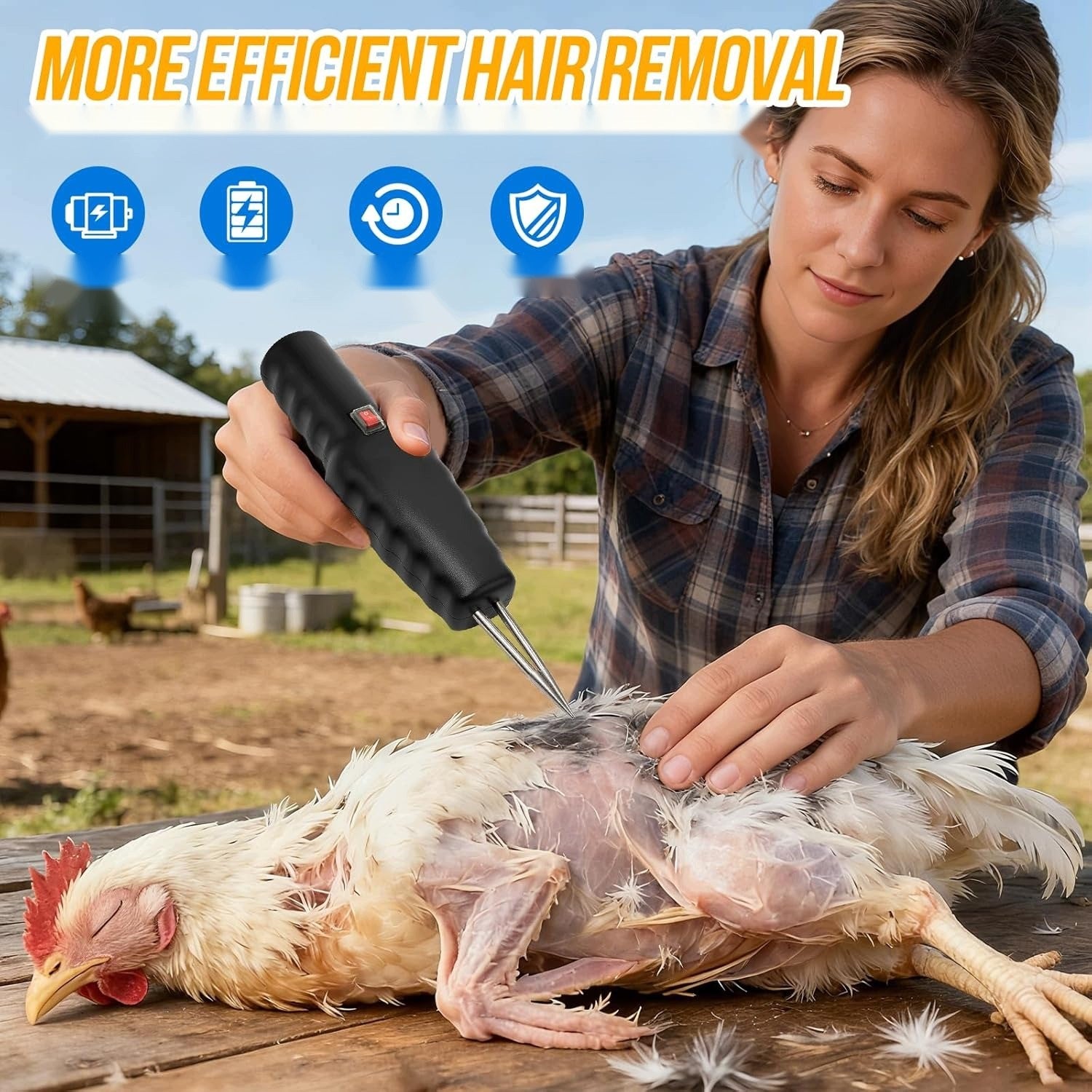 POULTRY PICKER ELECTRIC MACHINE GUN PEN REMOVAL PORTABLE Maximum power 1 W