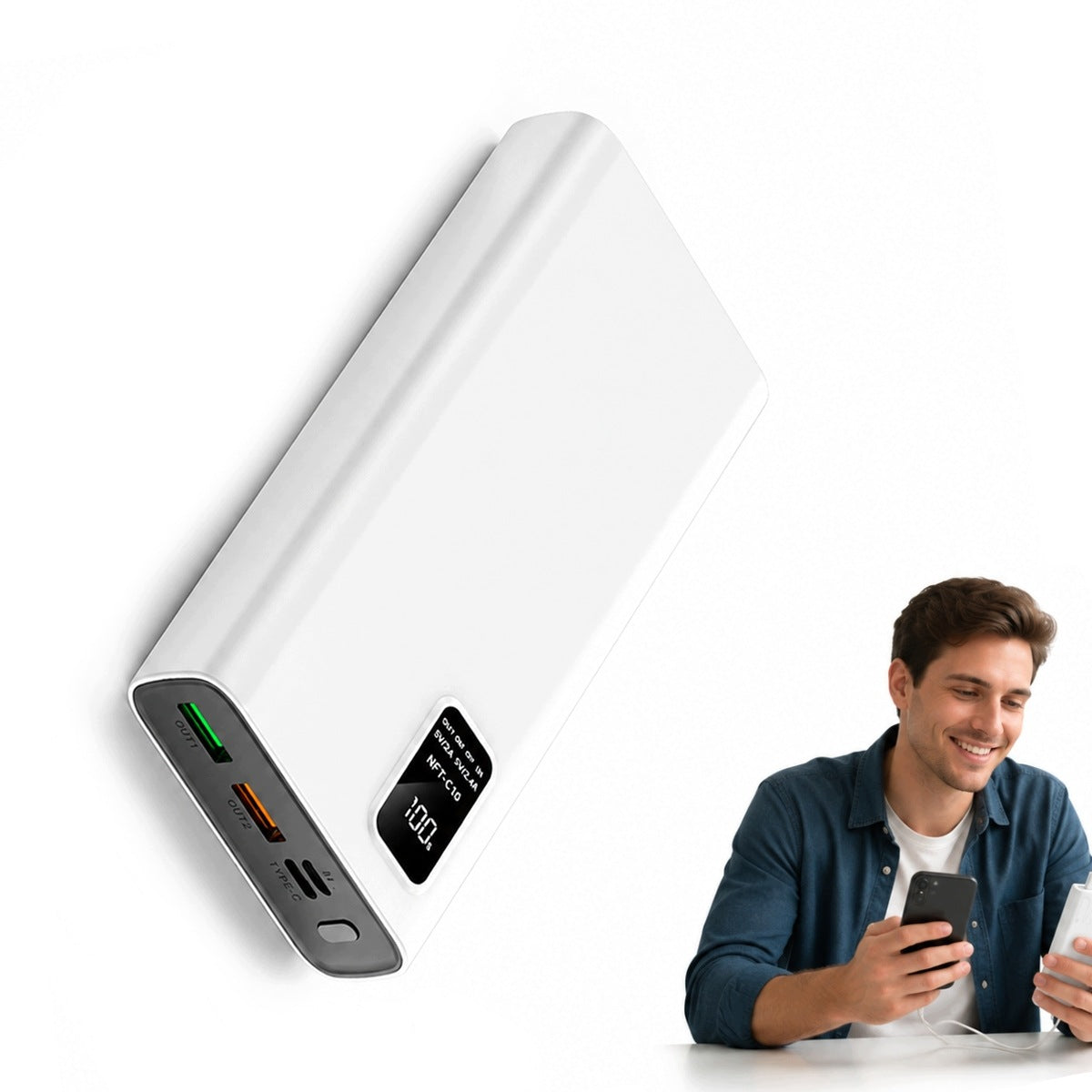 POWER BANK 50000mAh 22,5W Fast Charging USB-C USB POWERFUL slim