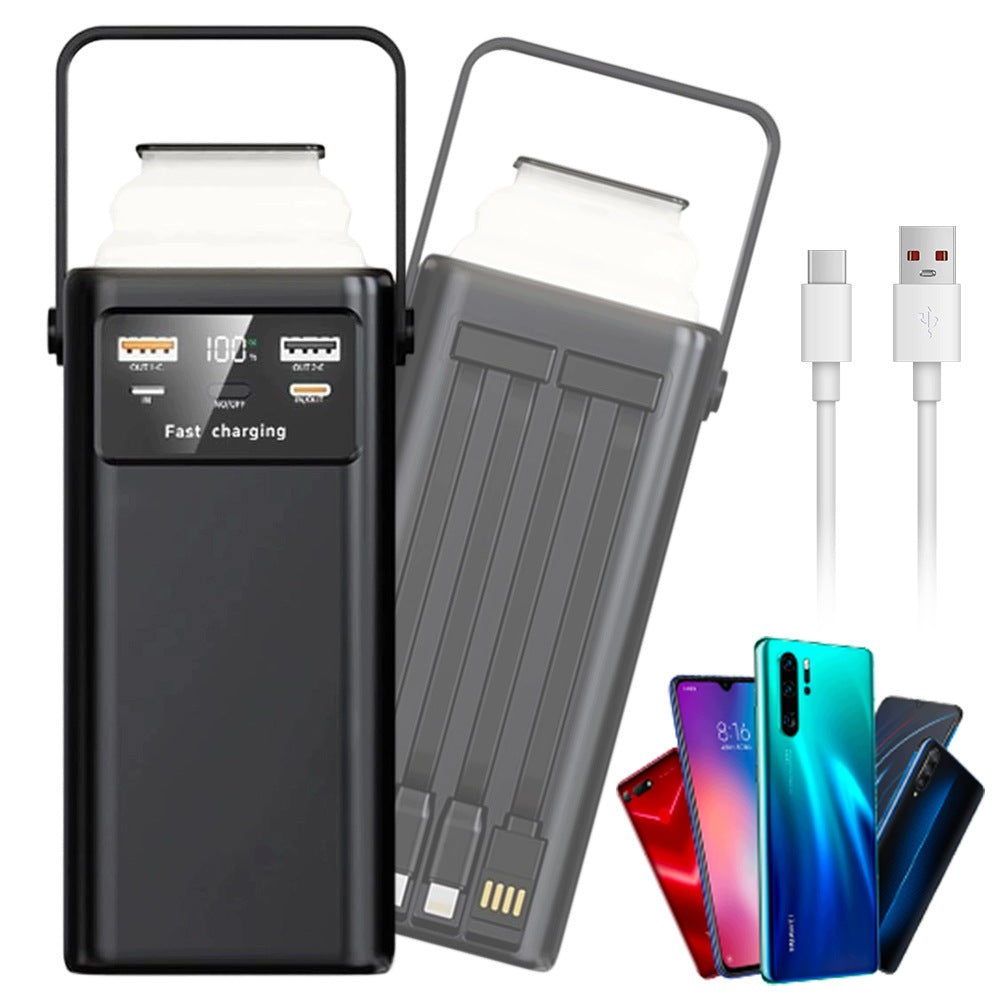POWER BANK 60000MAH PD 4.0 WITH 4 CABLES FOR CAMPING AND TRAVEL Battery capacity 60000 mAh
