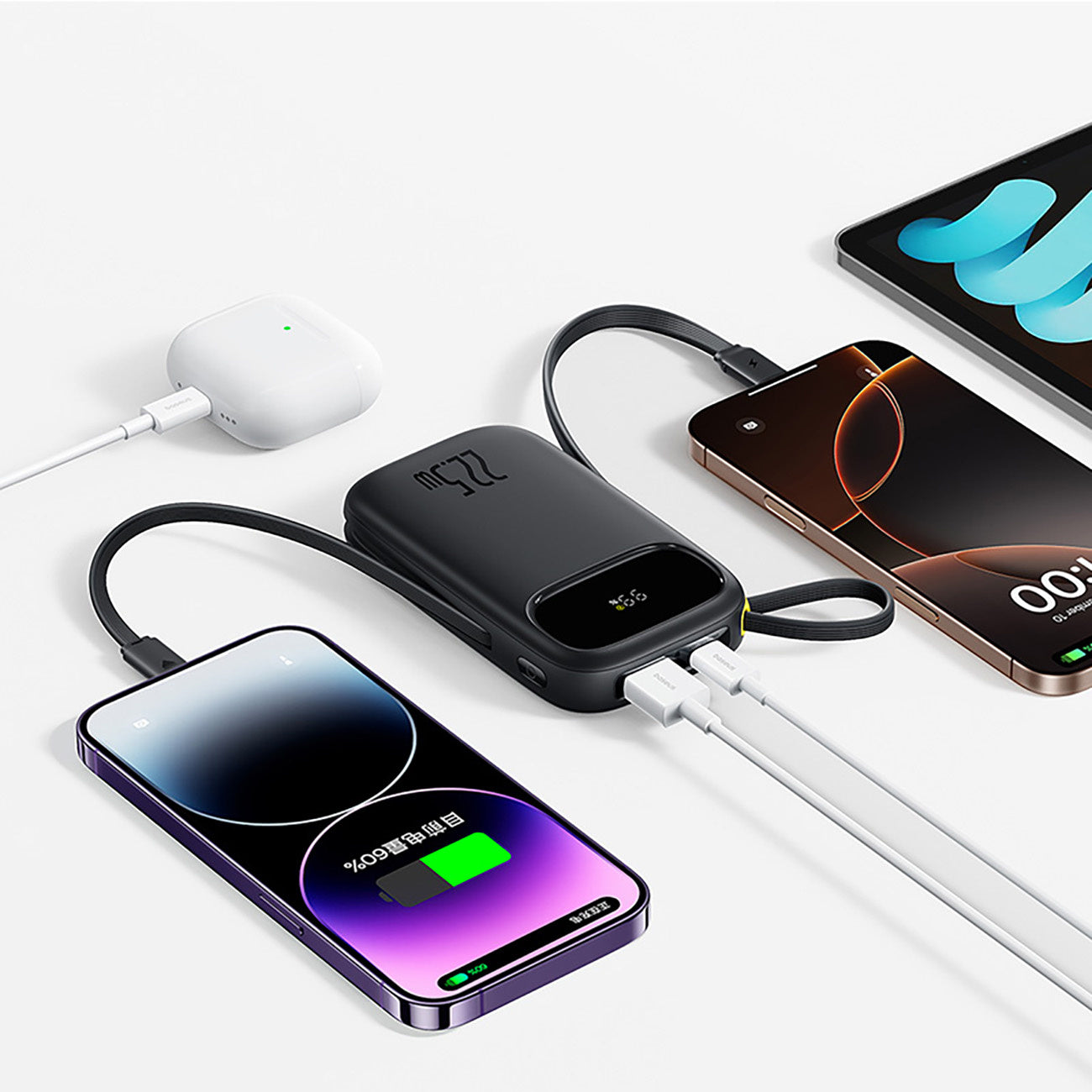 POWER BANK BASEUS 20000mAh 22.5W USB-C USB-A LIGHTNING QUICK CHARGE Packaging status original