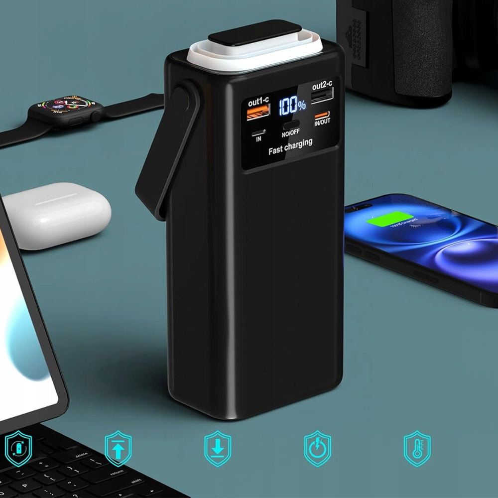 POWER BANK FAST CHARGING LED FLASHLIGHT 4 PORTS 60000MAH 45W BLACK Manufacturer code 6DZ88465GWF