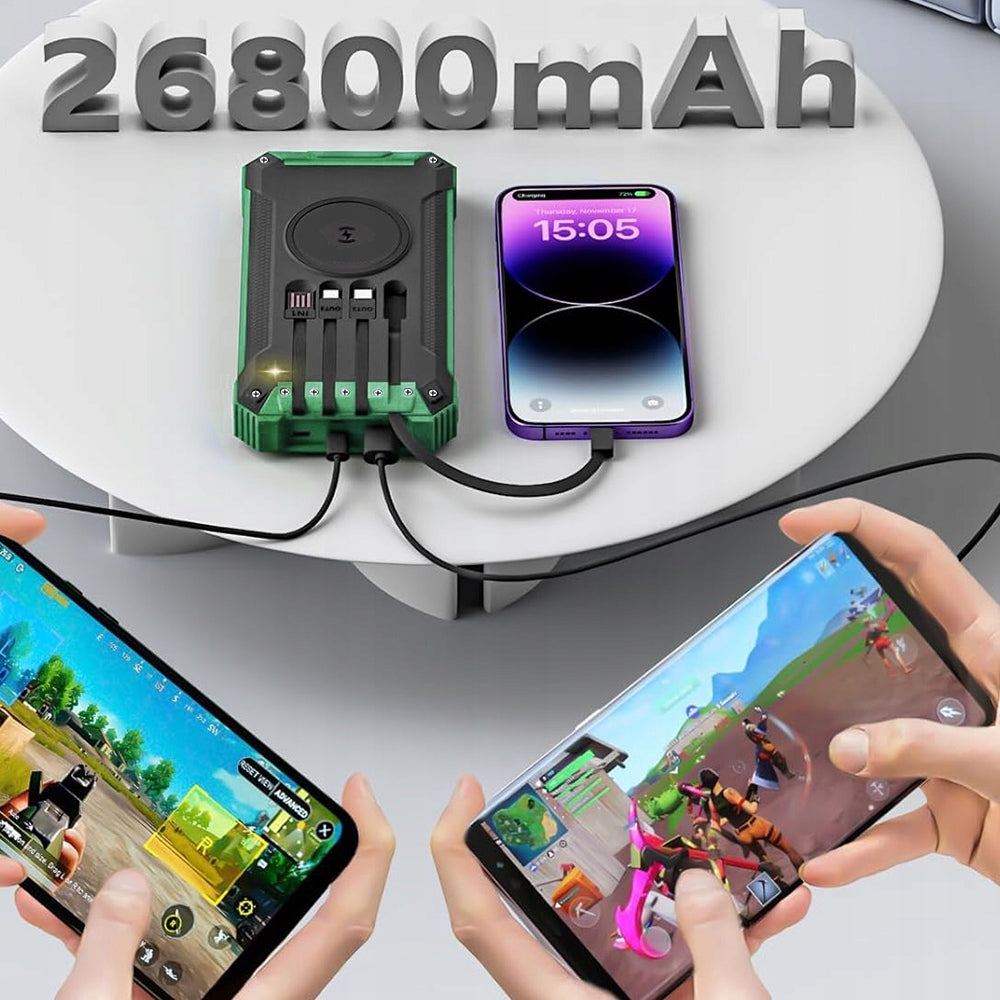 POWER BANK FAST SOLAR CHARGING 26800MAH WIRELESS CHARGING Battery capacity 26800 mAh